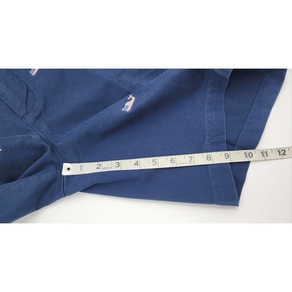 Vineyard Vines American Flag Whale Embroidered Breaker Shorts Size 33 Navy - Picture 10 of 12